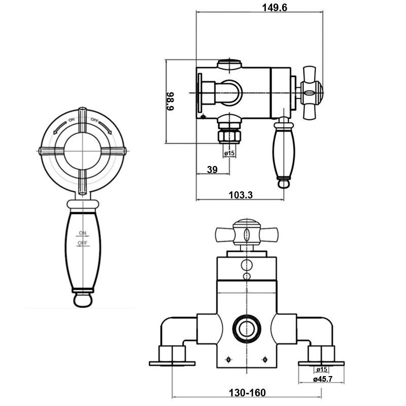 Sagittarius Fantasy Concealed Shower Valve Dual Handle - Chrome