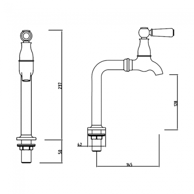 Sagittarius Kensington Lever Bib Taps Pair with Stands - Chrome/White