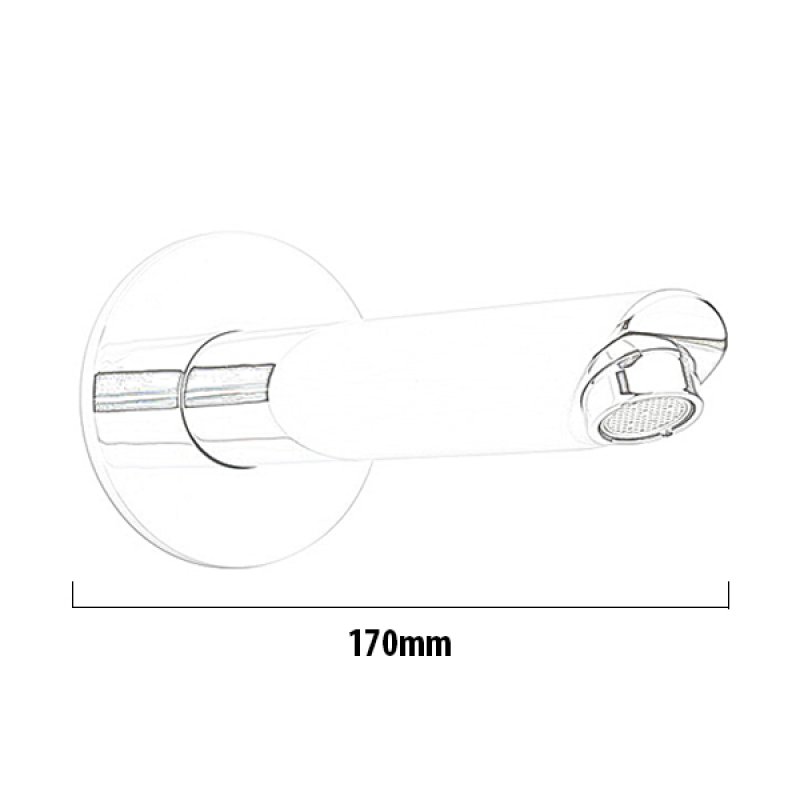 Sagittarius Linea Bath Spout Wall Mounted 170mm Chrome