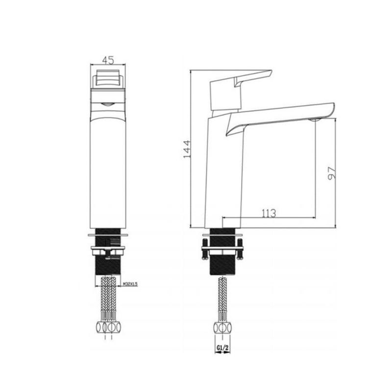 Sagittarius Livorno Basin Mixer Tap with Sprung Waste - Chrome