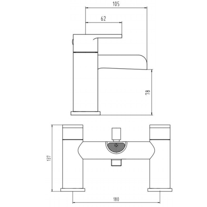 Sagittarius Metro Bath Shower Mixer Tap Pillar Mounted - Chrome
