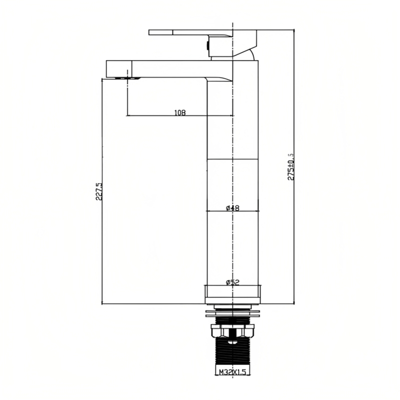 Sagittarius Metro Tall Mono Basin Mixer Tap - Chrome
