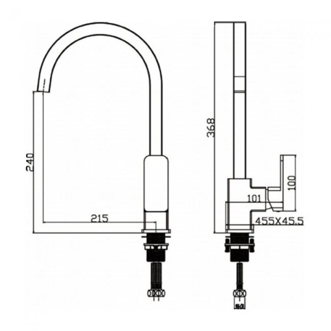 Sagittarius Monaco Monobloc Kitchen Sink Mixer Tap - Chrome