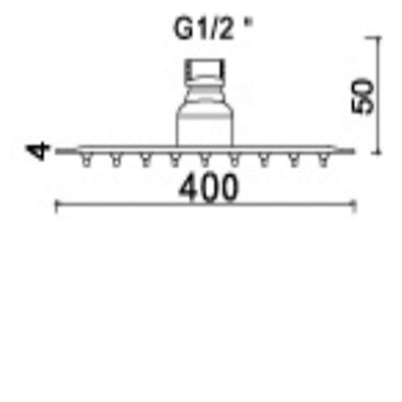 Sagittarius Morella Slim Fixed Shower Head and Ceiling Arm 400mm Diameter Chrome