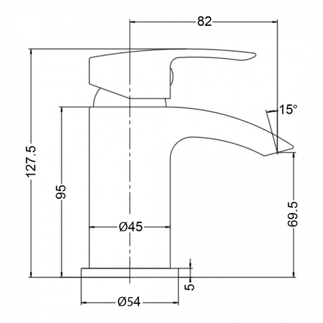 Sagittarius Naples Cloakroom Basin Mixer Tap with Sprung Waste - Chrome