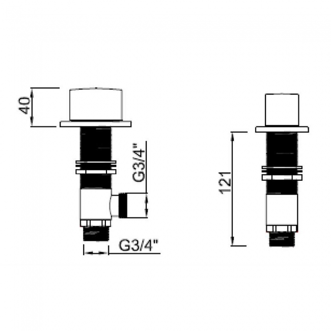Sagittarius Oveta Side Valves Deck Mounted Chrome
