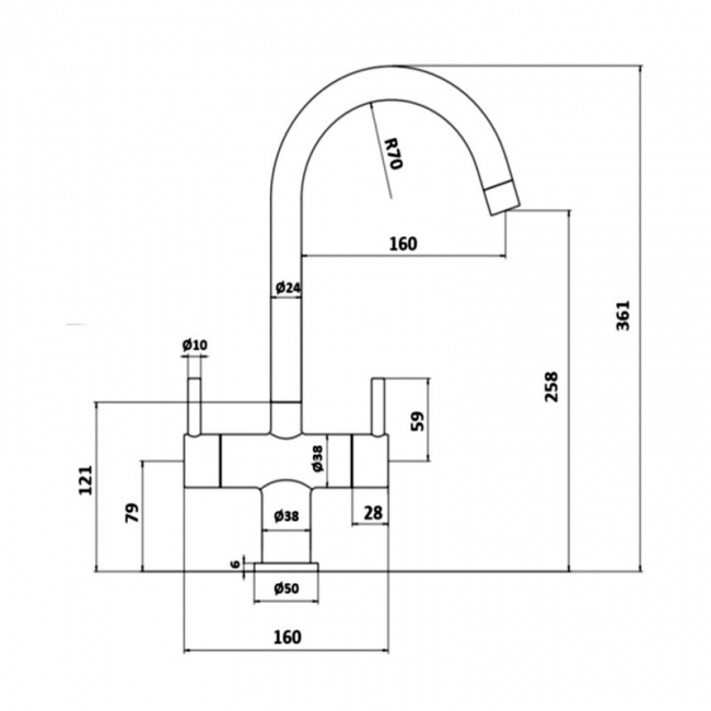 Sagittarius Piazza Twin Lever Basin Mixer Tap with Sprung Waste - Chrome