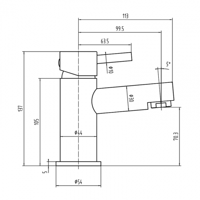 Sagittarius Piazza Mini Mono Basin Mixer Tap with Sprung Waste - Chrome