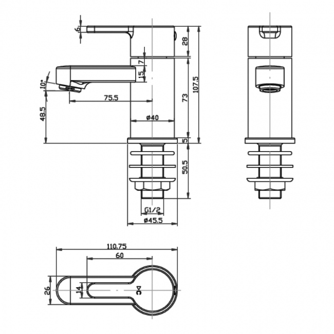 Sagittarius Plaza Basin Taps Pair - Chrome