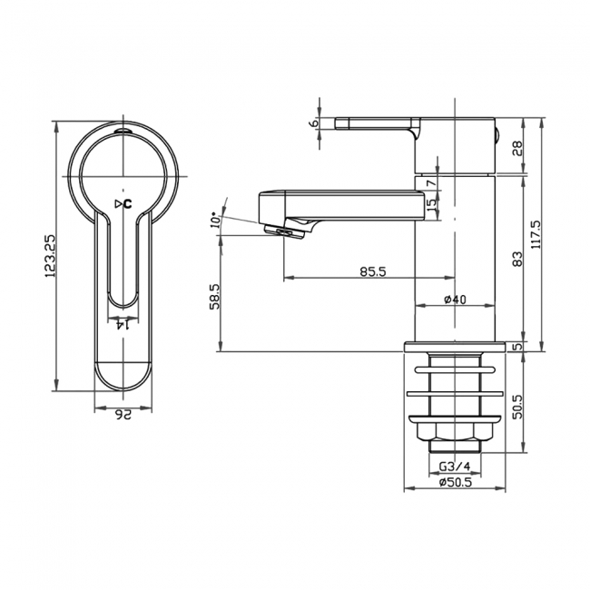 Sagittarius Plaza Bath Taps Pair Chrome