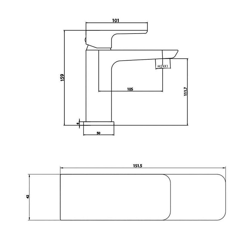 Sagittarius Ravenna Basin Mixer Tap with Sprung Waste - Chrome