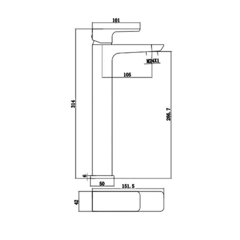 Sagittarius Ravenna Tall Basin Mixer Tap with Sprung Waste - Chrome