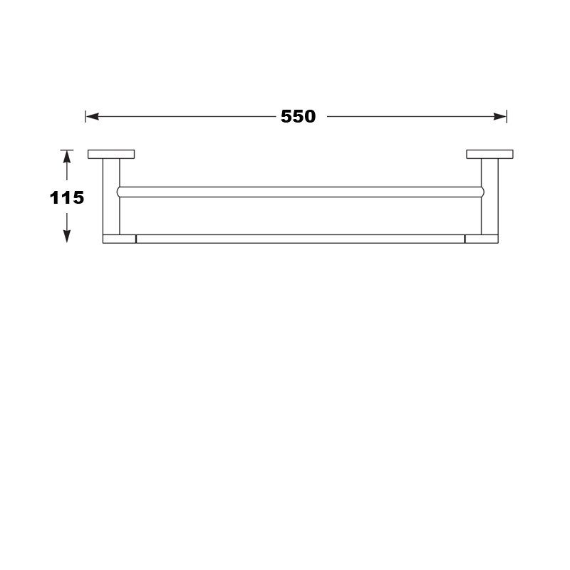 Sagittarius Rimini Double Towel Bar 550mm Length - Chrome