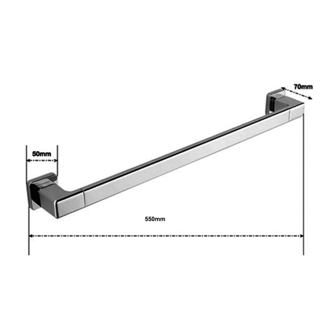 Sagittarius Rimini Single Towel Bar Chrome  | Dimension Image