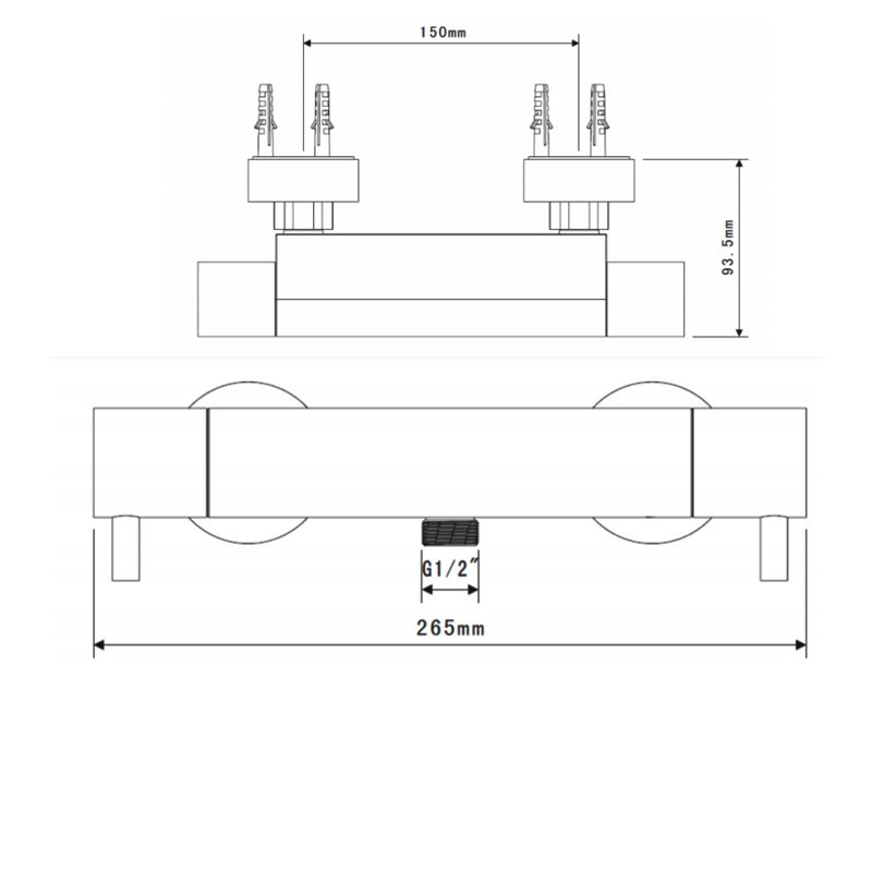 Sagittarius Scala Bar Thermostatic Shower Valve - Chrome