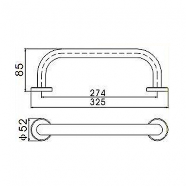 Sagittarius Straight Grab Rail 300mm Chrome