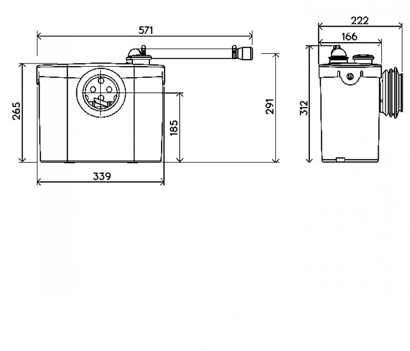 Saniflo 6001 UP WC Toilet Macerator Pump