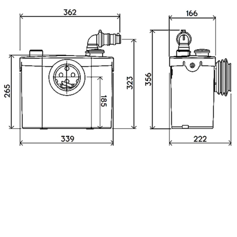 Saniflo Sanitop UP WC and Basin Macerator Pump