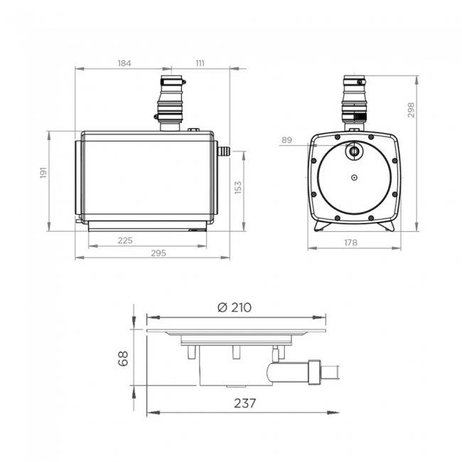 Saniflo Sanifloor+ 2 Shower Waste Pump for Vinyl Floor Wet Rooms