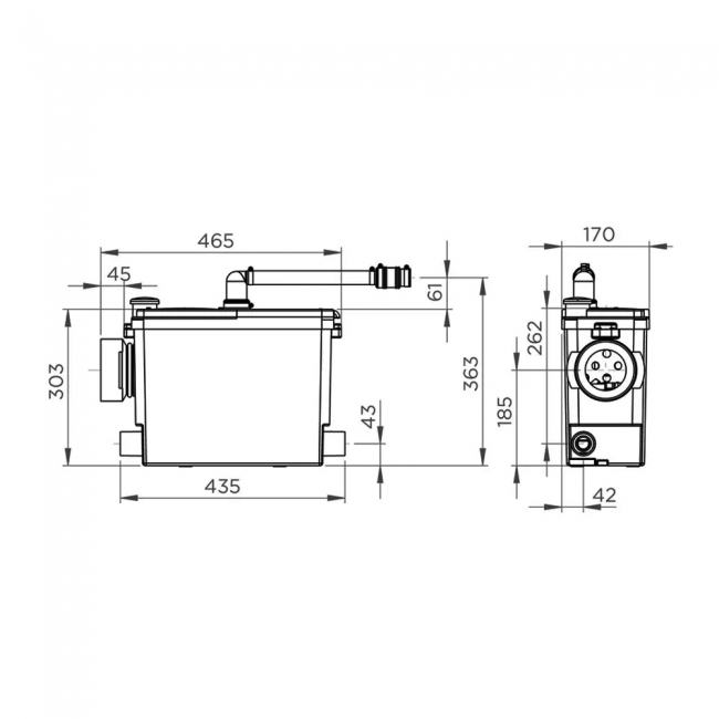 Saniflo Sanipack Pro Up Macerator Pump