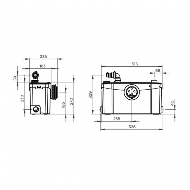 Saniflo Saniplus Small Bore Macerator Pump (for WC Basin and Shower)