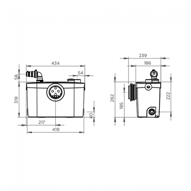 Saniflo Sanipro Up Macerator Pump - 2 Inlets