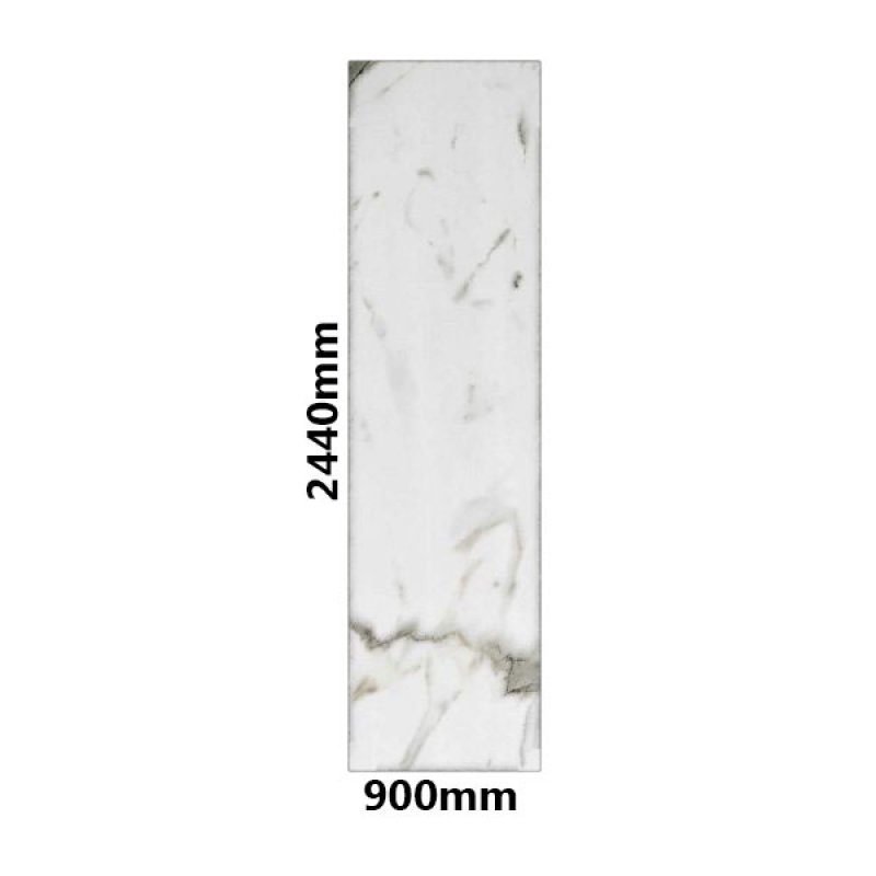 Showerwall Square Edge MDF Shower Panel 900mm Wide x 2440mm High - Bianco Carrara
