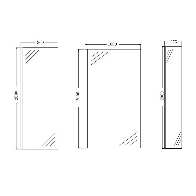 Orbit 8mm Walk-In Shower Enclosure with Flipper Panel 1500mm x 800mm (1000mm+800mm Clear Glass)