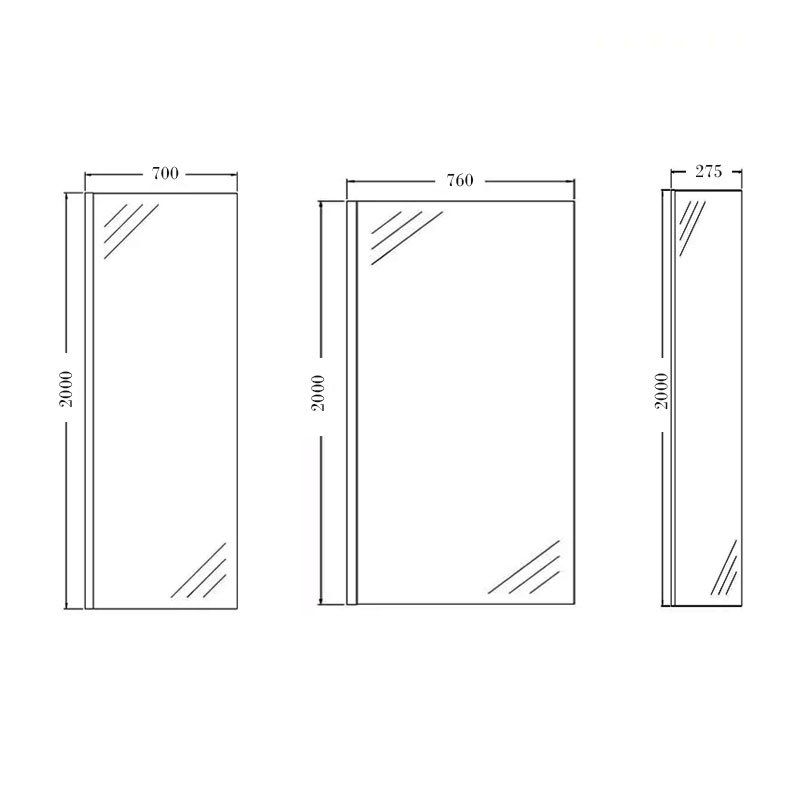 Orbit 8mm Walk-In Shower Enclosure with Flipper Panel 1200mm x 760mm (700mm+760mm Clear Glass)