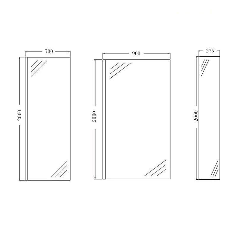 Orbit 8mm Walk-In Shower Enclosure with Flipper Panel 1200mm x 900mm (700mm+900mm Clear Glass)