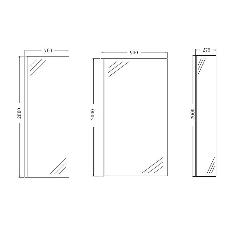 Orbit 8mm Walk-In Shower Enclosure with Flipper Panel 1400mm x 760mm (900mm+760mm Clear Glass)