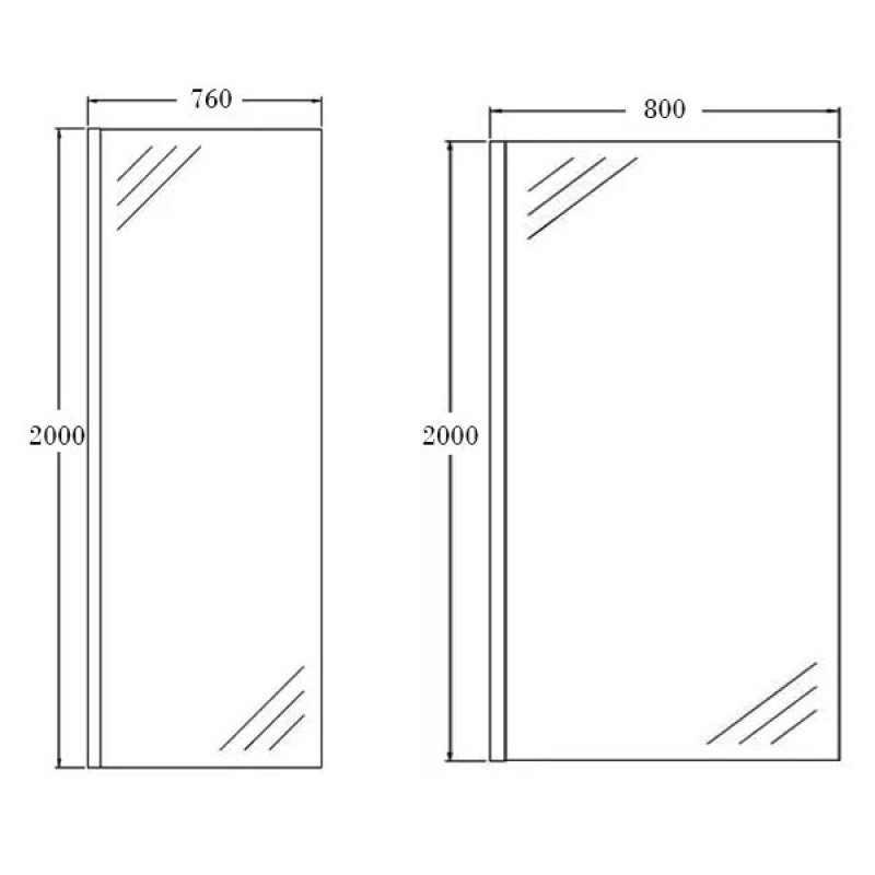 Orbit 8mm Walk-In Shower Enclosure 1400mm x 800mm (760mm+800mm Clear Glass)