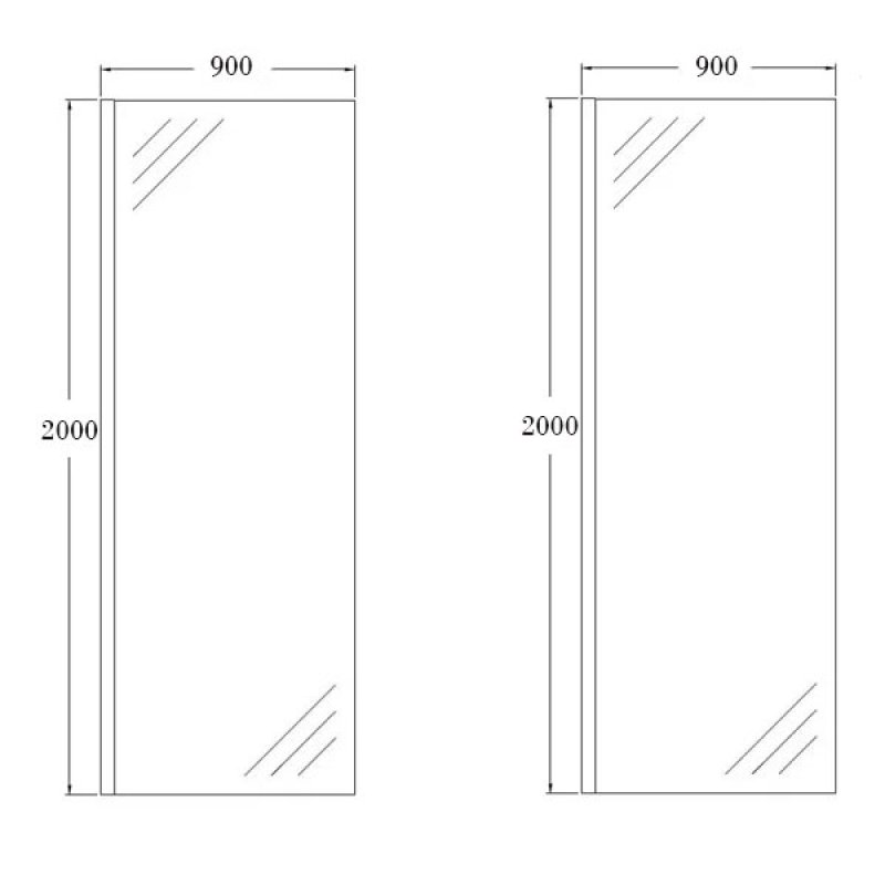 Orbit 8mm Walk-In Shower Enclosure 1400mm x 900mm (900mm+900mm Clear Glass)