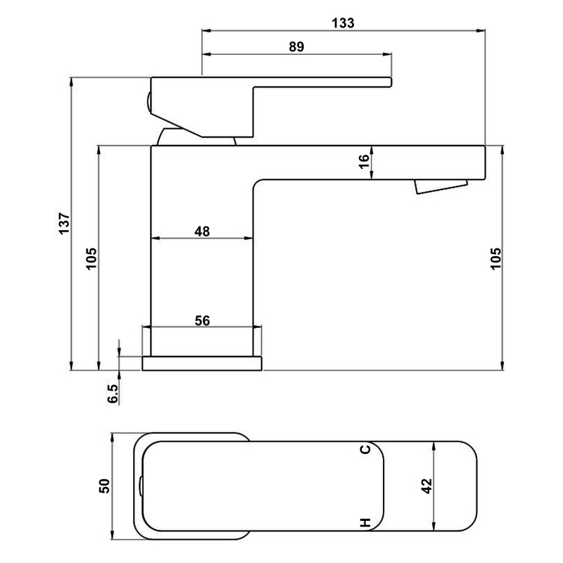 Signature Alpha Basin Mixer Tap Single Handle with Click Clack Waste - Chrome