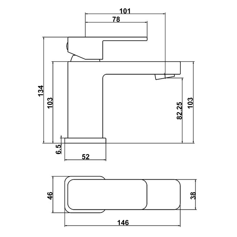 Signature Alpha Cloakroom Basin Mixer Tap Single Handle with Click Clack Waste - Chrome