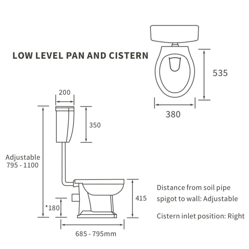 Signature Aphrodite Low Level Toilet with Lever Cistern - Grey Ash Soft Close Seat