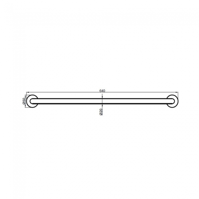 Signature Assist Straight Grab Rail 640mm Length - Chrome