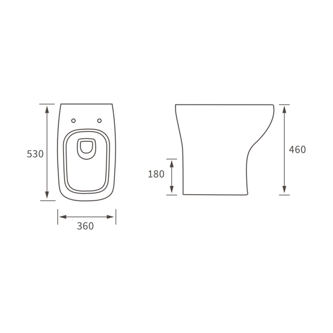 Signature Aztec Rimless Comfort Height Back to Wall Toilet - Wrapover Soft Close Seat