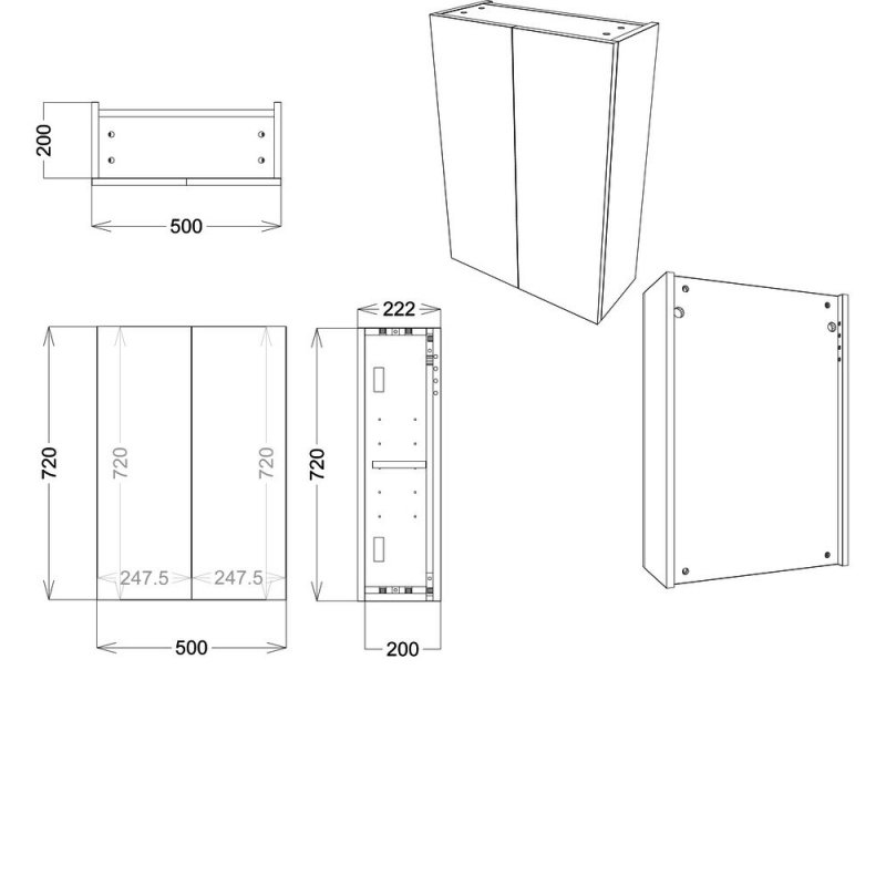 Signature Bergen Bathroom SIGN2802 500mm White Gloss