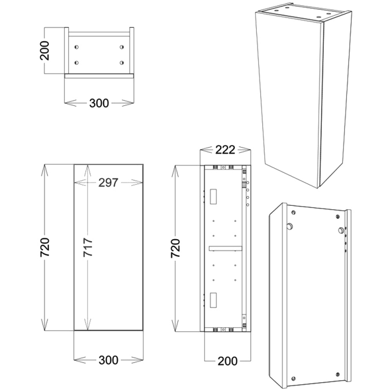 Signature Bergen Floor Standing 1-Door Toilet Roll Unit 200mm Wide - Pearl Grey Gloss