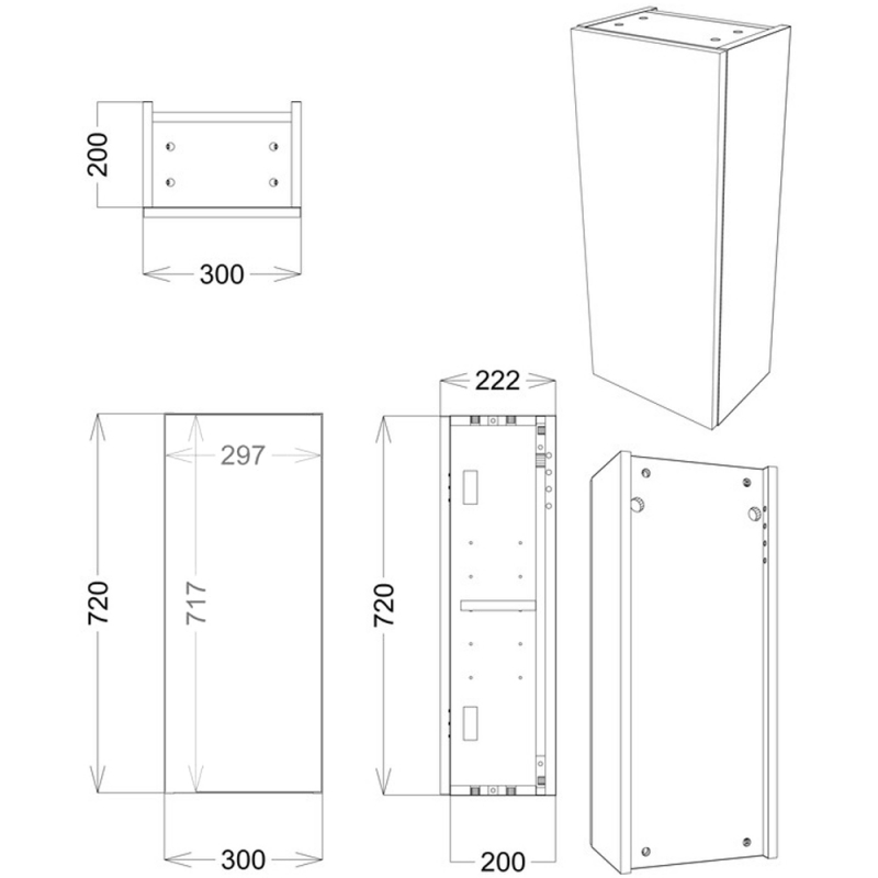 Signature Bergen Wall Hung 1-Door Storage Unit 300mm Wide - White Gloss