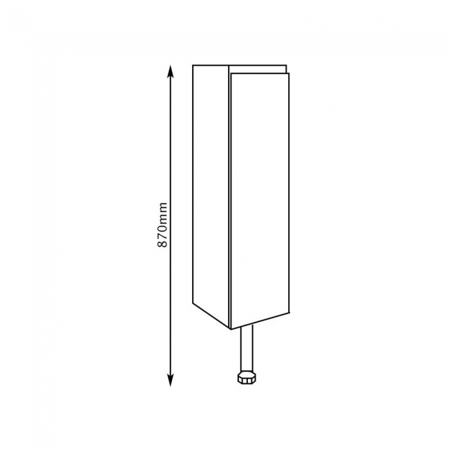 Signature Bergen Floor Standing 1-Door Slim Base Unit 200mm Wide - White Gloss