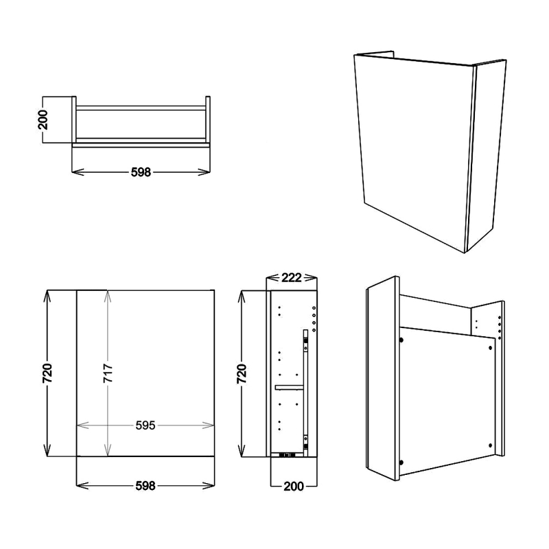 Signature Bergen Floor Standing 2-Door Slim Vanity Unit 600mm Wide - Matt Indigo Blue