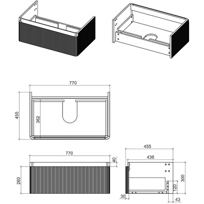Signature Celeste Wall Hung 1-Drawer Vanity Unit with Basin 800mm Wide - Matt Latte