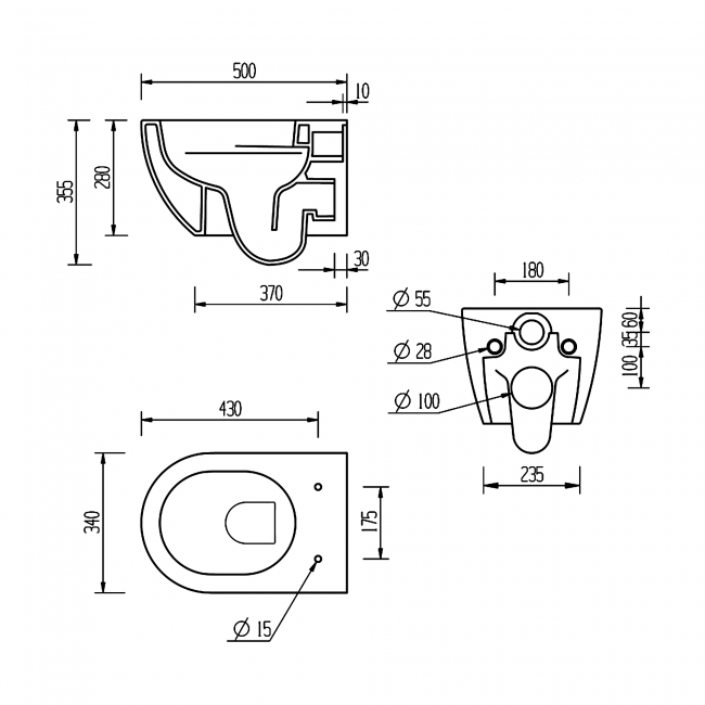 Signature Como Rimless Wall Hung Toilet - Soft Close Seat