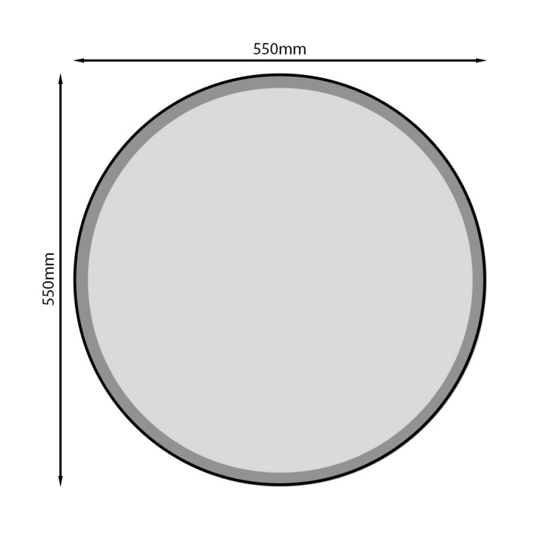 Signature Copenhagen Round Bathroom Mirror 550mm Diameter - Satin White Ash