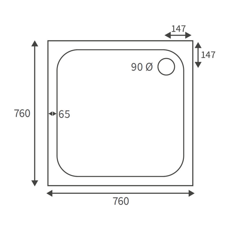 Signature Deluxe Square Shower Tray 760mm x 760mm (inc Waste)