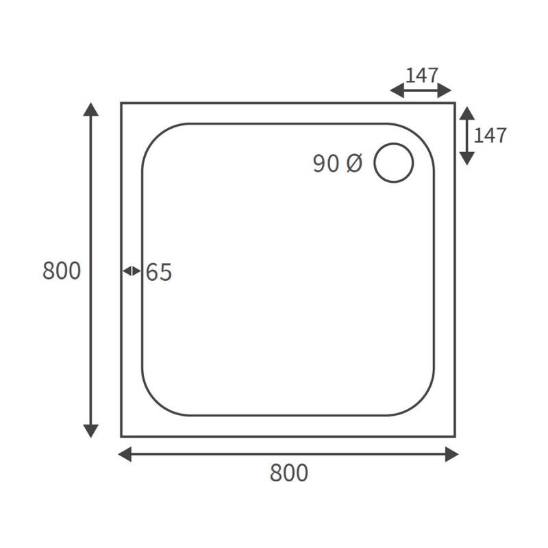 Signature Deluxe Square Shower Tray 800mm x 800mm (inc Waste)