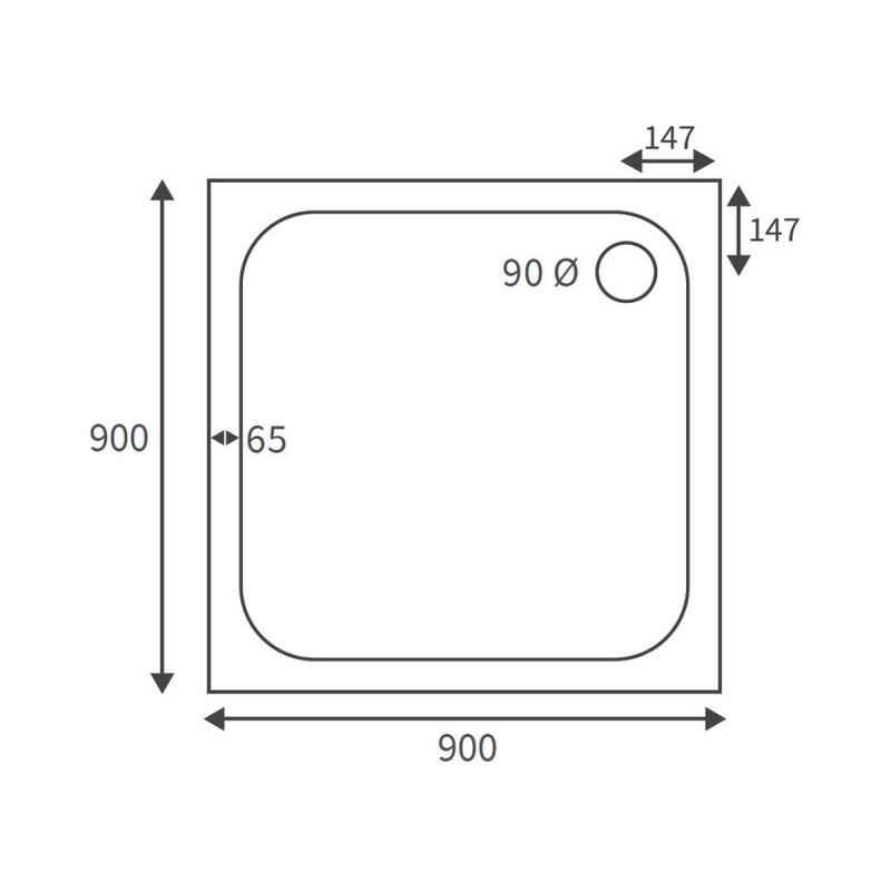 Signature Deluxe Square Shower Tray 900mm x 900mm (inc Waste)