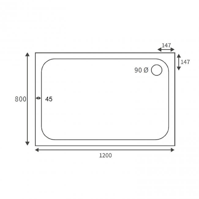 Signature Deluxe Rectangular Shower Tray 1200mm x 800mm (inc Waste)